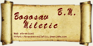 Bogosav Miletić vizit kartica